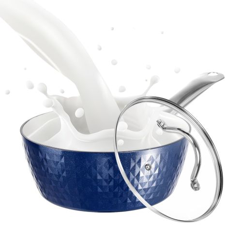 Induction Saucepan With Lid, 18cm 1.5L Milk Pan Non Stick Saucepan, Aluminum Ceramic Coating Cooking Pot - PFOA Free With Stainless Steel Handle, Suit Induction Saucepan With Lid, 18cm 1.5L Milk Pan Non Stick Saucepan, Aluminum Ceramic Coating Cooking Pot - PFOA Free With Stainless Steel Handle, Suit